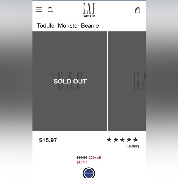 Baby Gap Toddler Monster Beanie XS/S Brand New with Tags - Picture 4 of 5